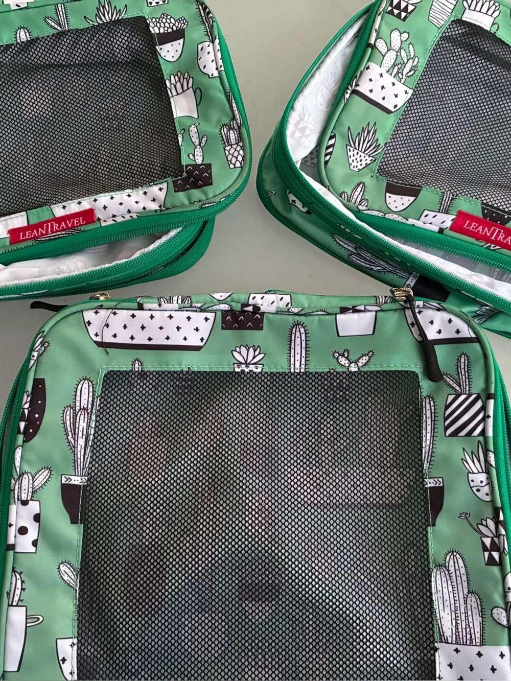 Cactus (3) Lean Travel Packing Cubes Compression dual zipper